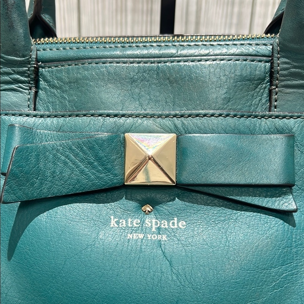 Kate Spade Green Satchel with Bow Detail Crossbody Bag - Picture 2 of 12
